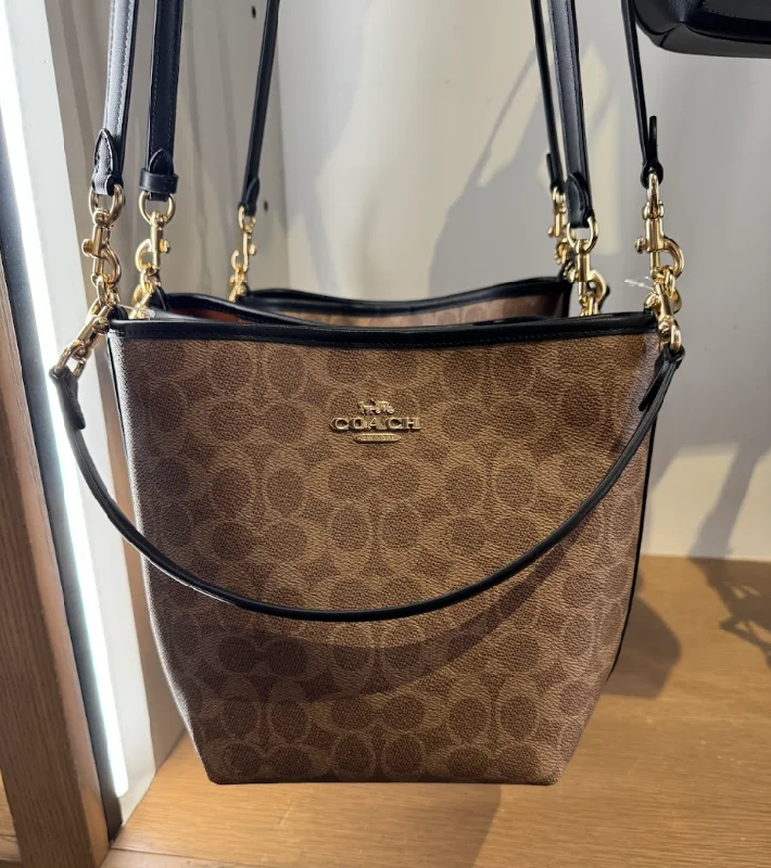 Coach City Bucket Bag In Signature Tan Black