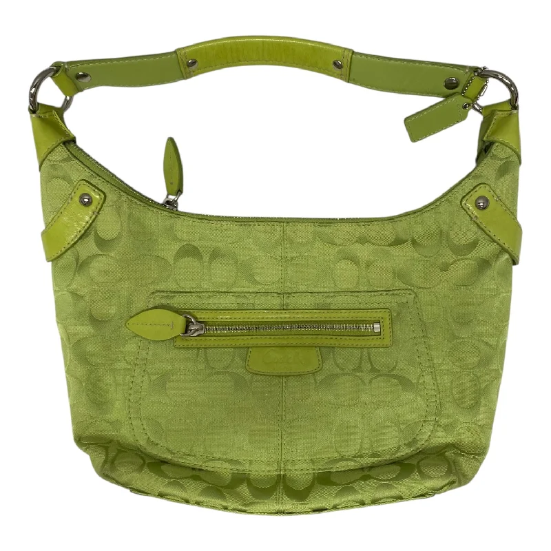 Handbag Designer By Coach In Green, Size:Medium