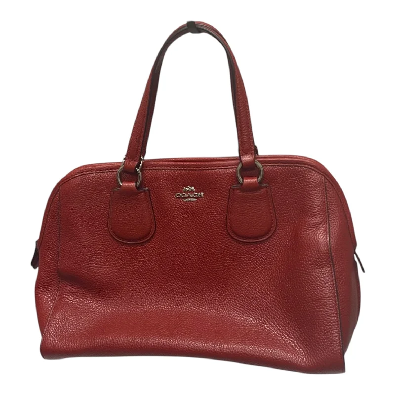 Handbag Designer By Coach In Red, Size:Medium