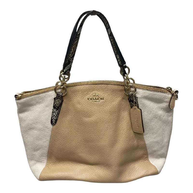 Handbag Designer By Coach In Tan, Size:Medium