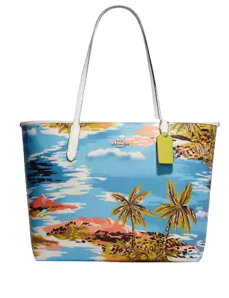 Coach City Tote With Hawaiian Print