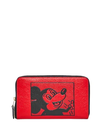 Coach Disney Mickey Mouse X Keith Haring Medium Id Zip Wallet