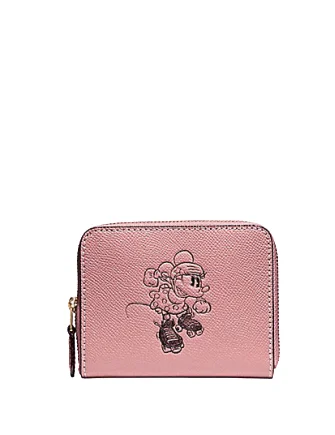 Coach Small Zip Around Wallet With Minnie Mouse Motif