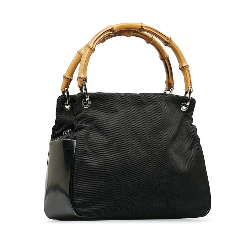 Gucci Bamboo Handbag 0001014 Black Nylon Ladies Gucci