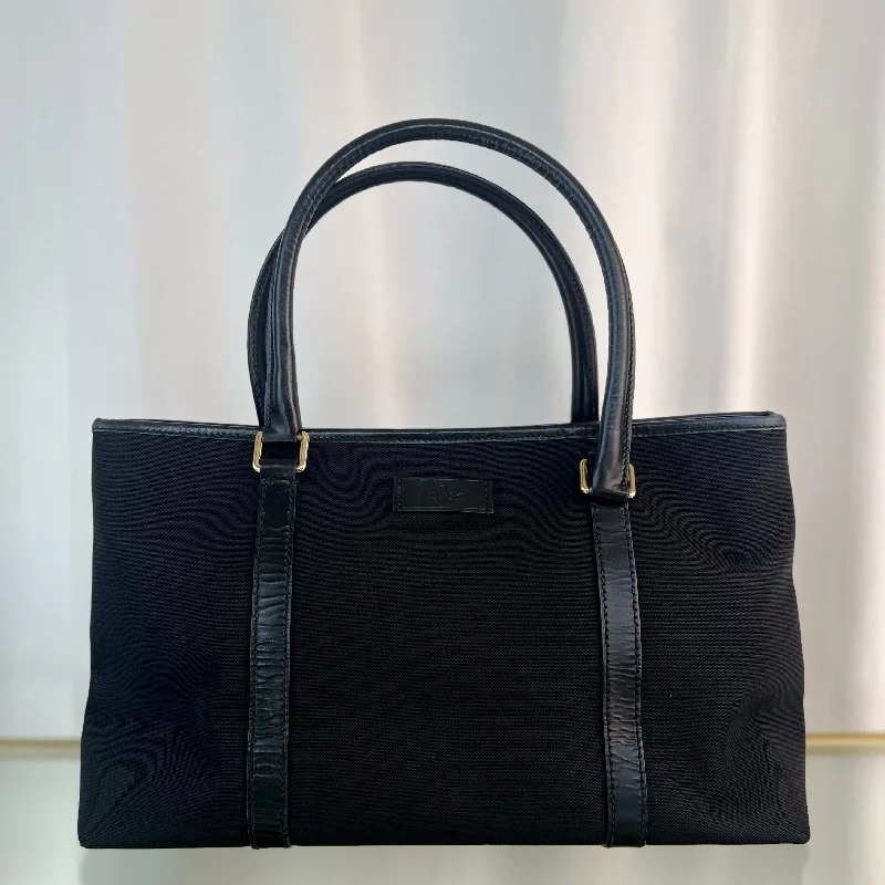 GUCCI Black Canvas Handbag Tote