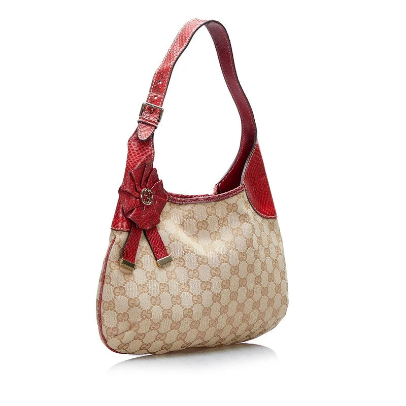 Gucci GG canvas 189829 Handbag Canvas/Ledger Beige Red Ladies