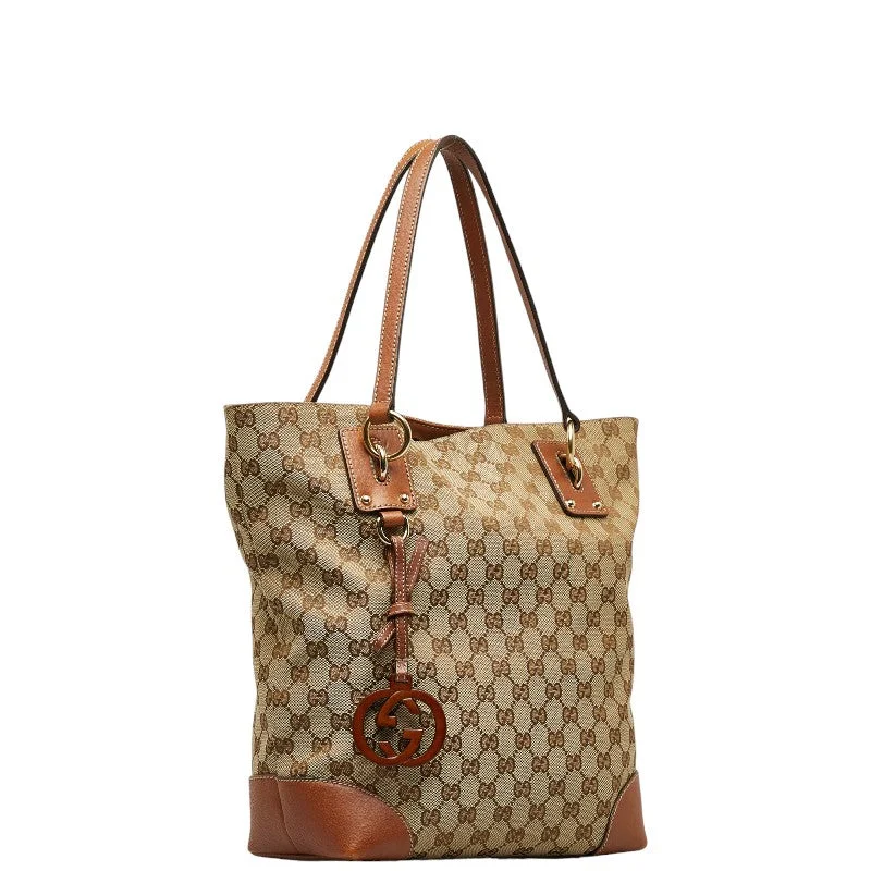 Gucci GG canvas handbag Tote bag 198075 brown canvas leather ladies GUCCI