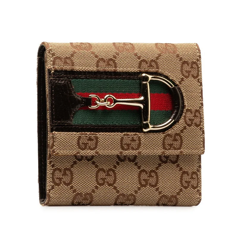 Gucci GG Canvas Horse  Long Wallet 138034 Brown Multicolor Canvas Leather  Gucci