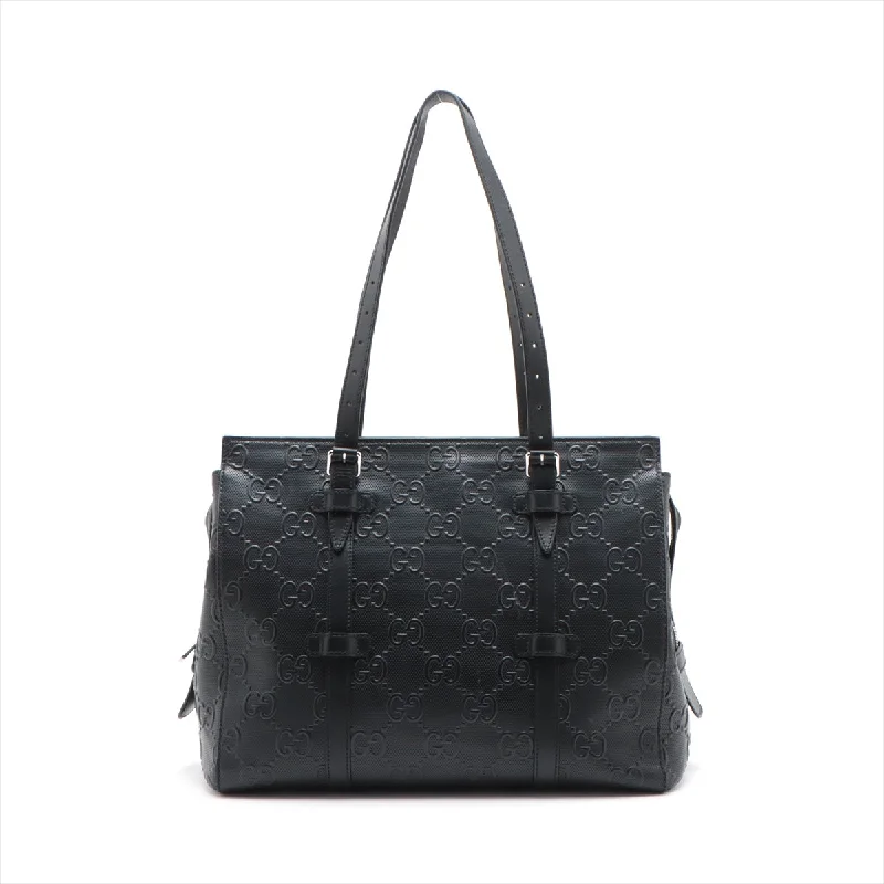 Gucci GG Embos Leather Tote Bag Black 625774