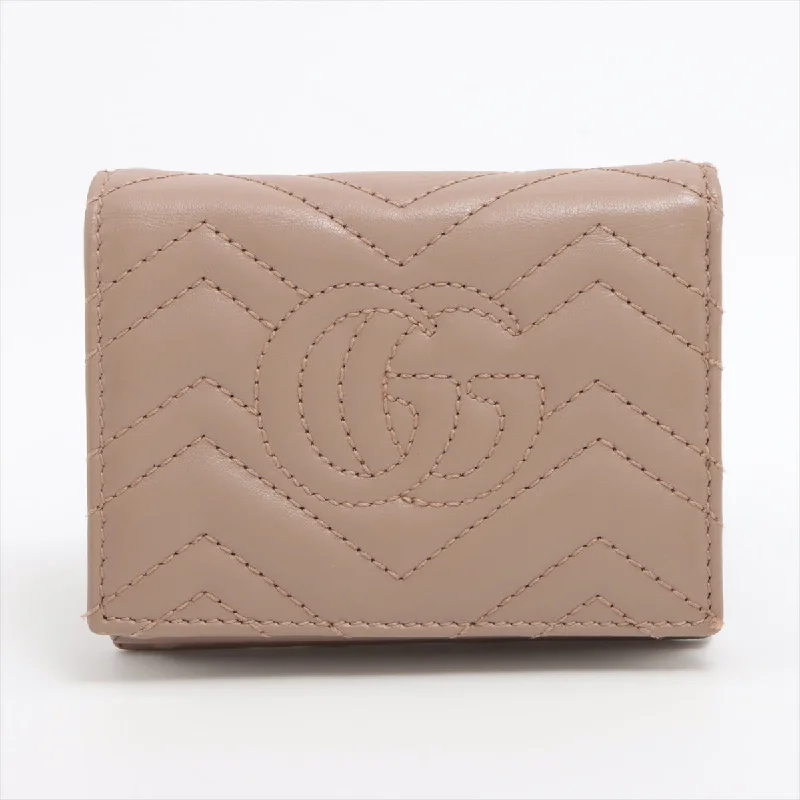 Gucci GG Marmont 466492 Leather Wallet Beige