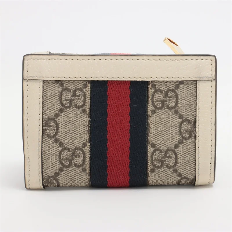 Gucci GG Marmont 644334 PVC  Leather Compact Wallet Beige