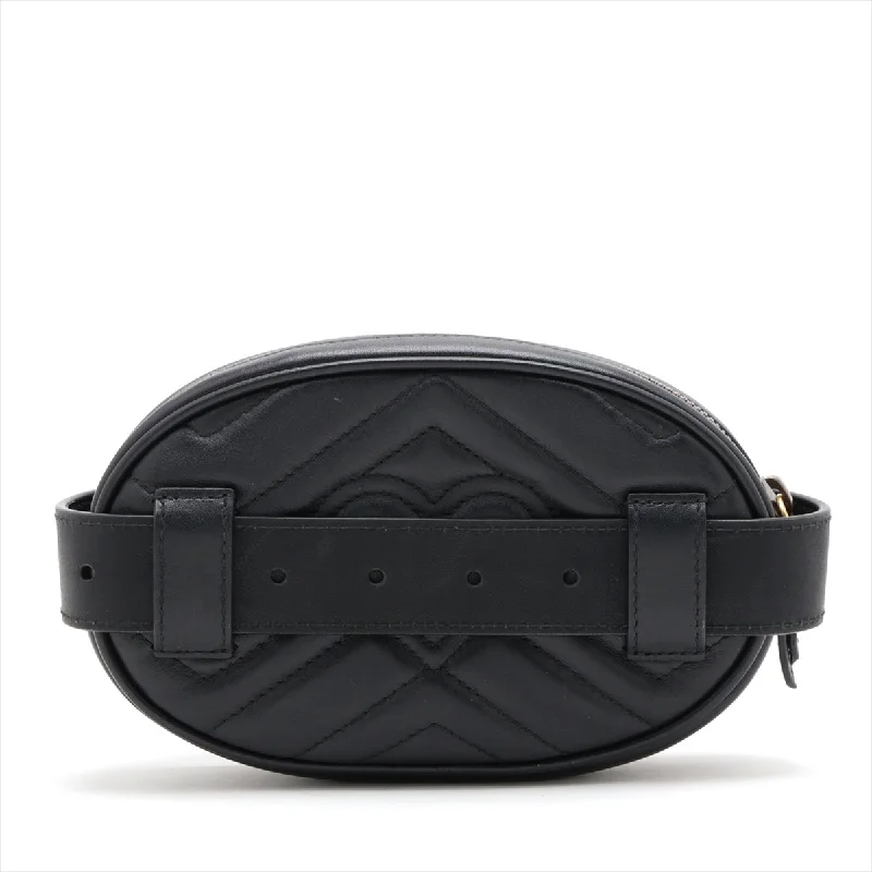 GUCCI Marmont Belt Bag in Leather Black 476434 Ladies