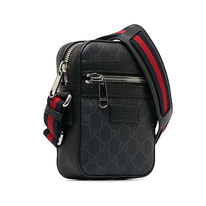 Gucci GG Supreme Sherry Line Diagonal Shoulder Bag 598103 Black