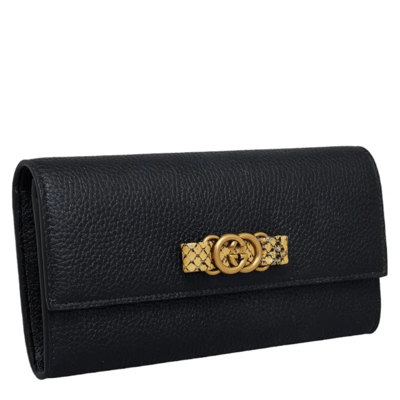 GUCCI Gucci 750461 Long Wallet Leather Black