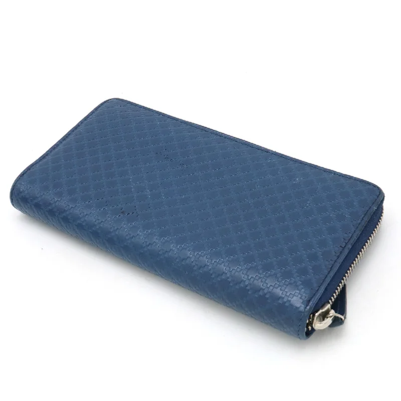 GUCCI Gucci Diamonds Round  Long Wallet Leather Blue Blue Silver  307990  Gucci Diamonds Round Fashner Long Wallet Leather Blue Blue Silver Tools 307990