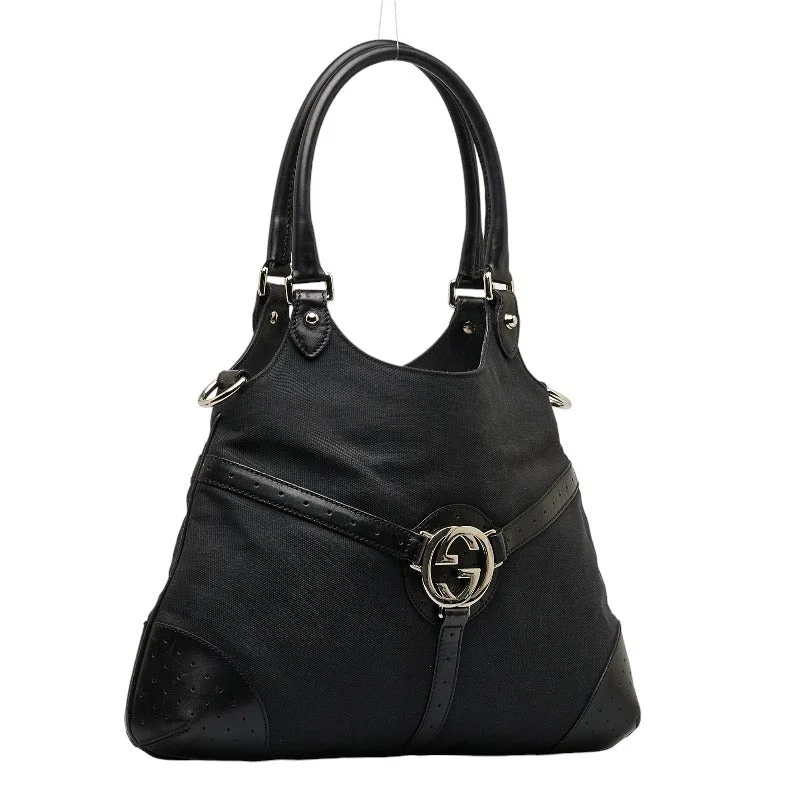 GUCCI Gucci Interlocking G 114875 Shoulder Bag Canvas/Leather Black Ladies Gucci Gucci Interlocking G 114875