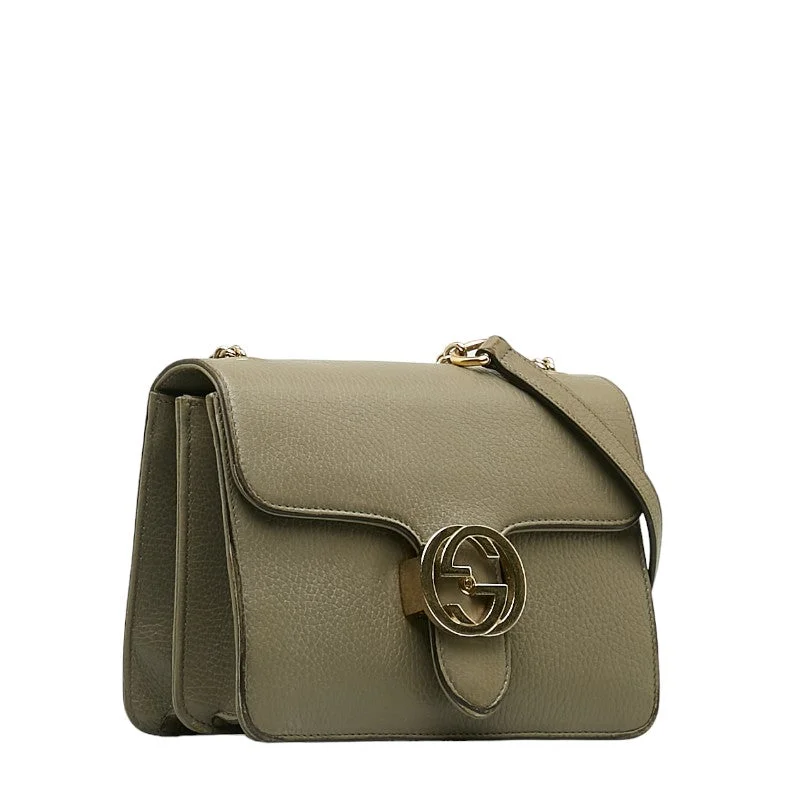 GUCCI Gucci Interlocking G 510304 Shoulder Bag Laser Gray Lady Gucci