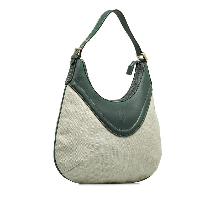 Gucci Hysteria Shoulder Bag 141875 White Green Canvas Leather