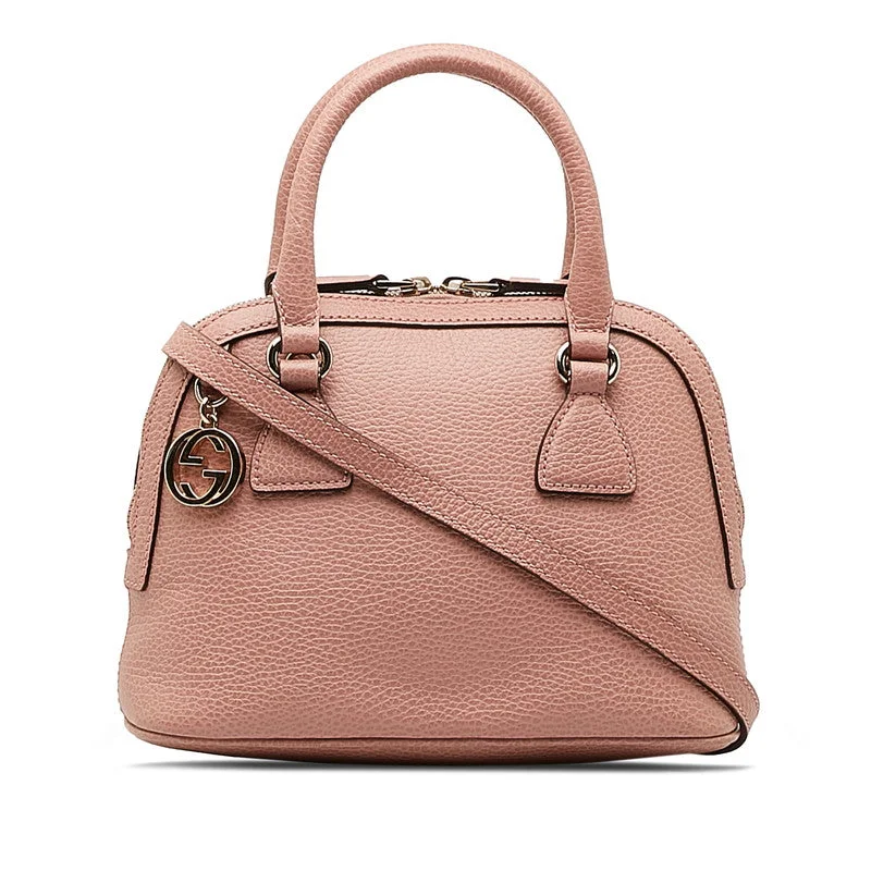 Gucci Interlocking Handbag Shoulder Bag 2WAY 449661 Pink Leather Lady Gucci