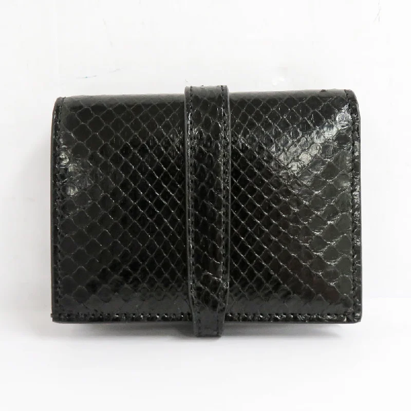 Gucci Jackie 1961 Double Fold Wallet 645536 Card Case Compact Wallet Black Gold  Pearson Black   Small