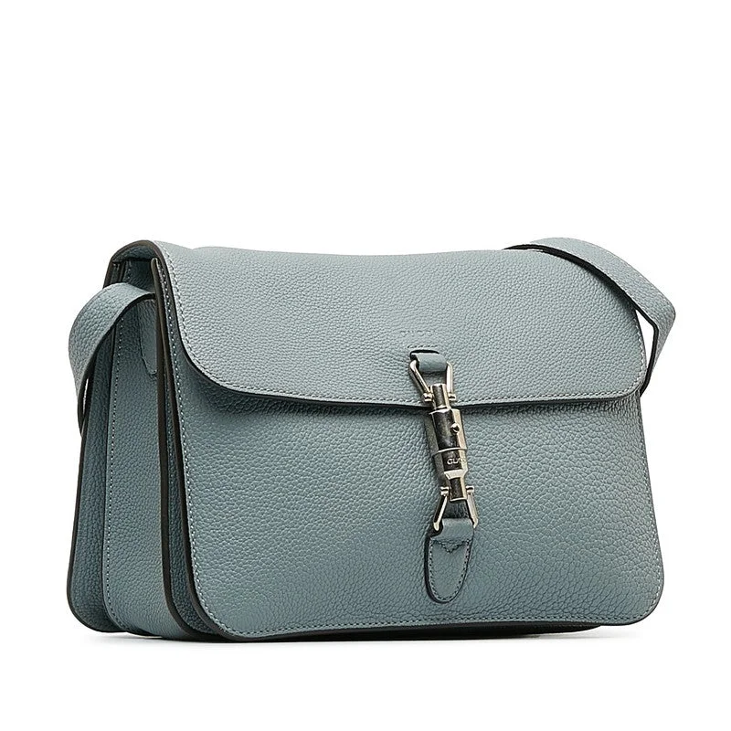 Gucci New Jersey Sliding Shoulder Bag 362971 Light Blue Grey Leather Ladies Gucci