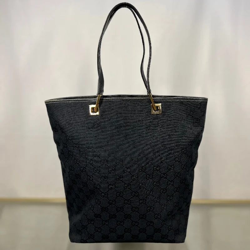 GUCCI Vintage GG Supreme Web Canvas Black Tote