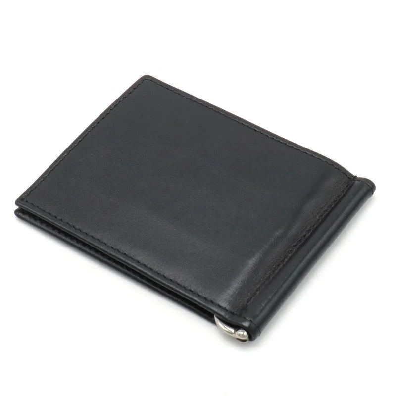 Gucci Wallet 2 Folded Wallet 2 Folded Wallet Money Clip Bill Clip Card Folded Men's Leather Black Black Silver Silver  04805