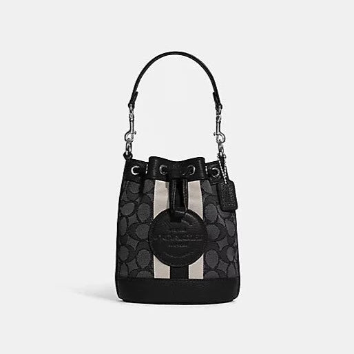 Mini Dempsey Bucket Bag In Signature Jacquard With Stripe And Coach Patch