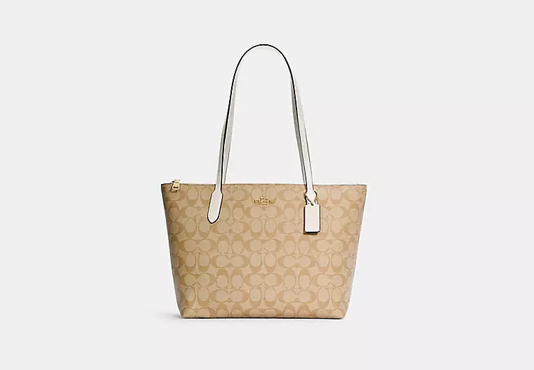 Zip Top Tote In Signature Canvas