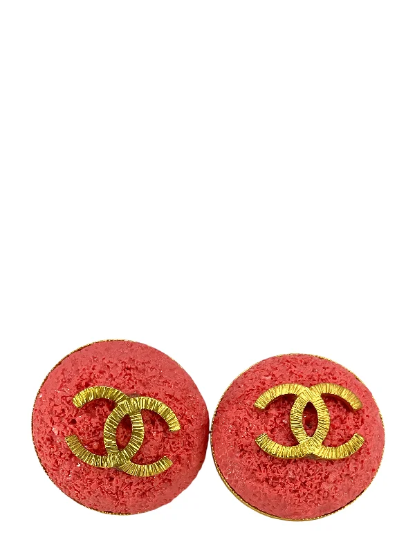 CHANEL 1993 CC Logo Button Clip-On Earrings