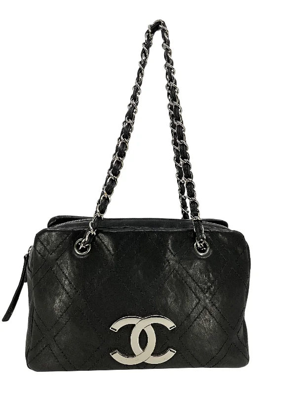 CHANEL Calfskin Diamond Stitch Tote Bag