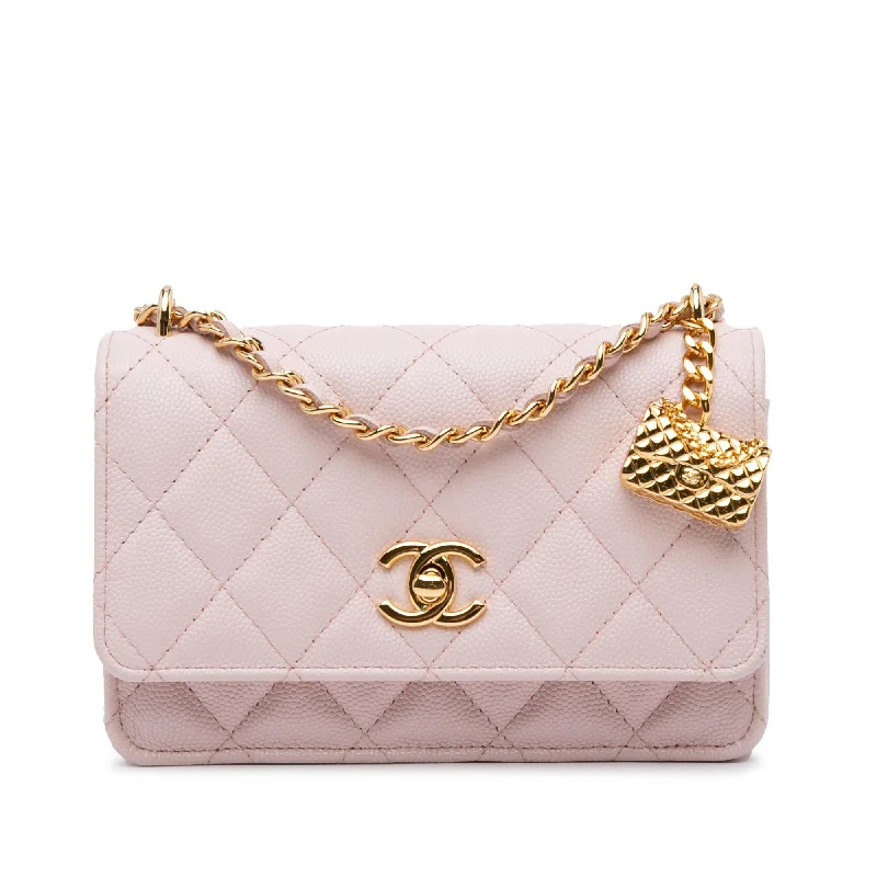 Chanel Caviar Flap Charm Wallet on Chain (SHG-4u15E1)