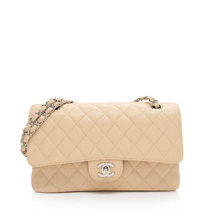 Chanel Caviar Leather Classic Medium Double Flap Bag (SHF-XFQF4l)