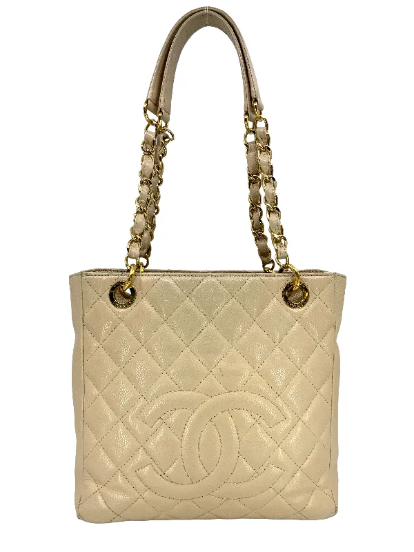 CHANEL Caviar Leather Petite Shopping Tote PST