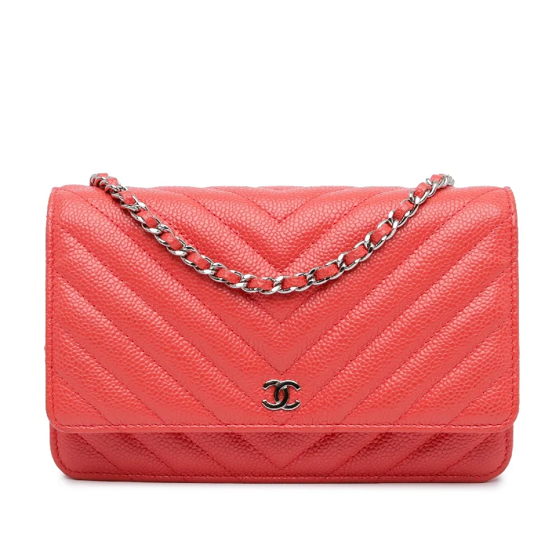 Chanel CC Chevron Caviar Wallet On Chain (SHG-Z8eO2B)