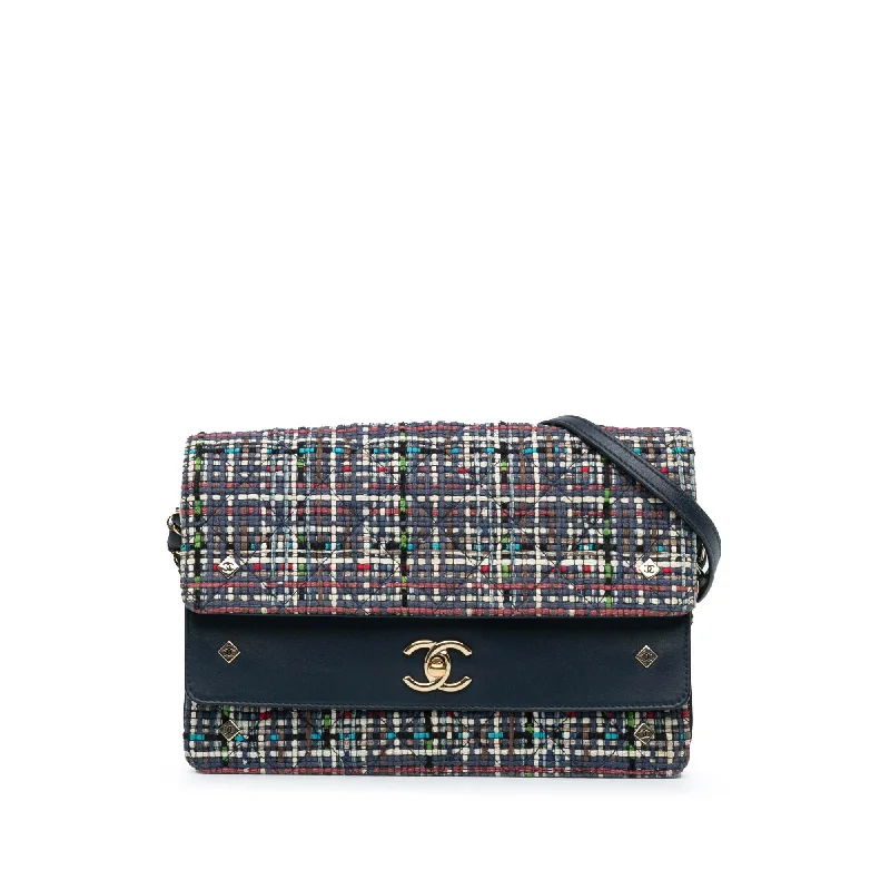 Chanel CC Multicolor Tweed Double Flap (SHG-djHZ7S)