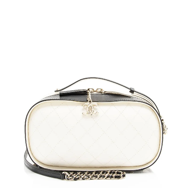 Chanel Crumpled Calfskin Mini Vanity Case Shoulder Bag (SHF-7tQCRo)