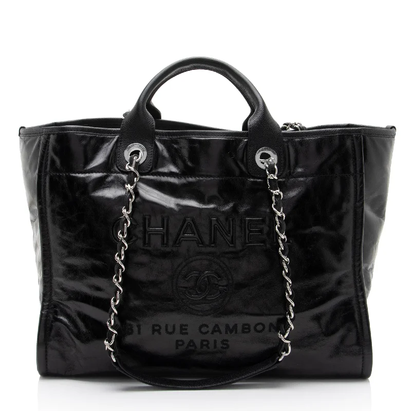 Chanel Glazed Calfskin Deauville Medium Tote (SHF-7Lzvto)