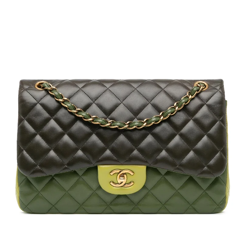 Chanel Jumbo Classic Tricolor Lambskin Double Flap (SHG-9rVF1I)