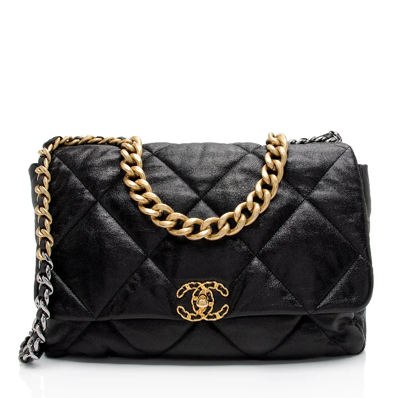 Chanel Lambskin 19 Maxi Flap Shoulder Bag (SHF-uWRj8f)