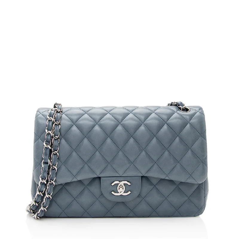 Chanel Lambskin Classic Jumbo Double Flap Bag (SHF-21471)