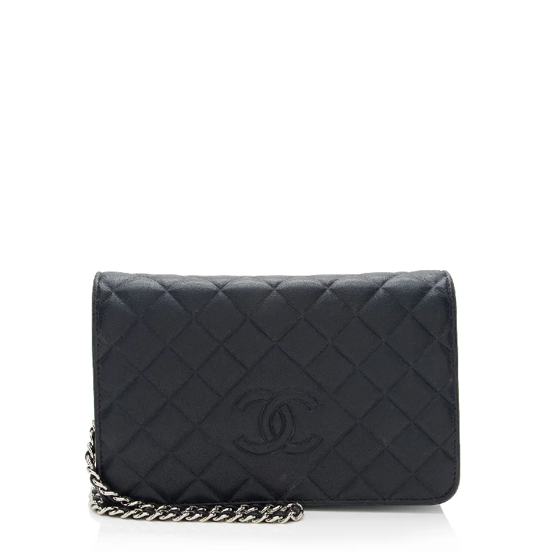 Chanel Lambskin Diamond CC Wallet on Chain (SHF-NXCe1x)