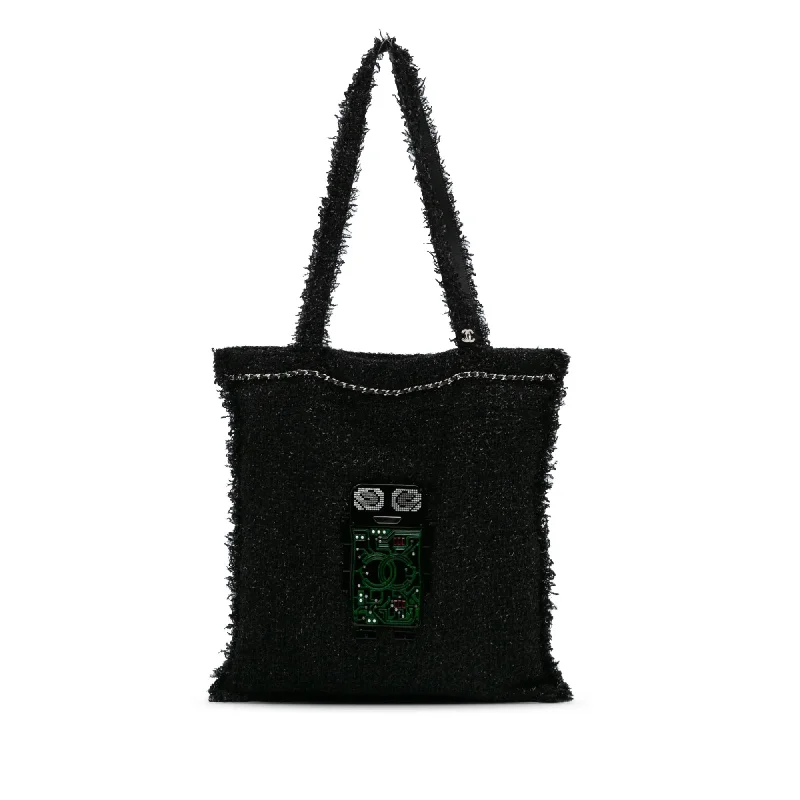 Chanel Large Resin Embellished Tweed Robot Shopping Tote (SHG-eaYmZw)