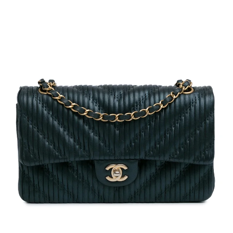 Chanel Medium Calfskin Coco Pleats Double Flap (SHG-8NvBoQ)