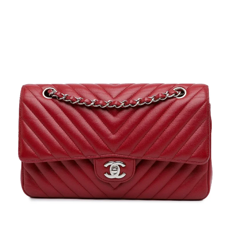 Chanel Medium Classic Chevron Caviar Double Flap (SHG-cCtiFC)