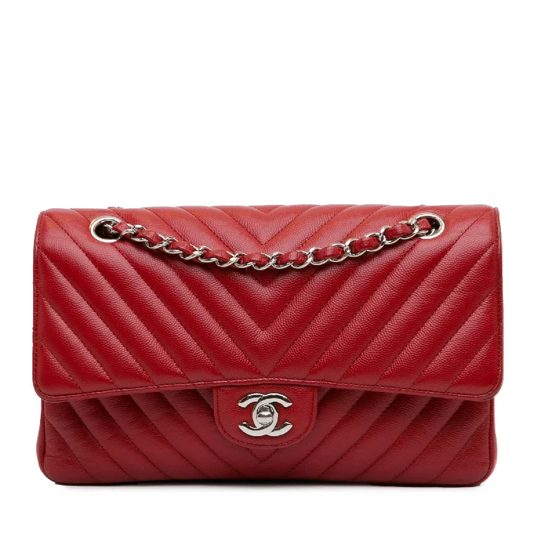 Chanel Medium Classic Chevron Caviar Double Flap (SHG-yLe4XT)