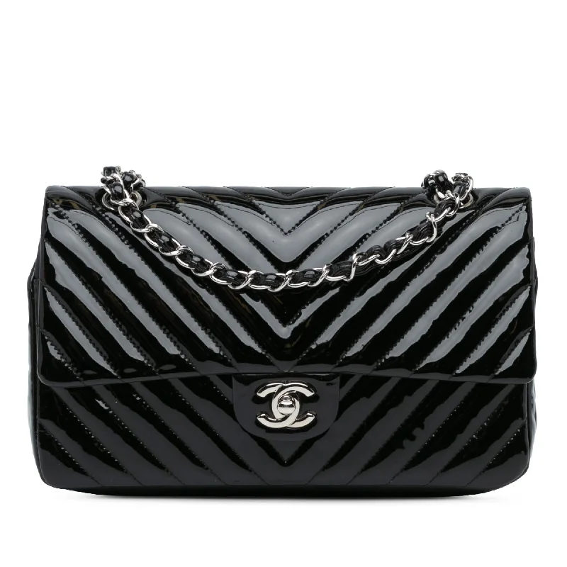 Chanel Medium Classic Chevron Patent Double Flap (SHG-Jqfuoq)