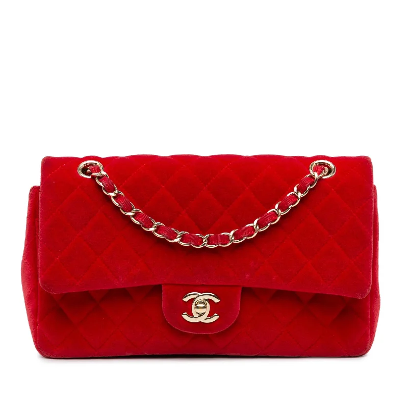 Chanel Medium Classic Velvet Double Flap (SHG-gnQvdl)