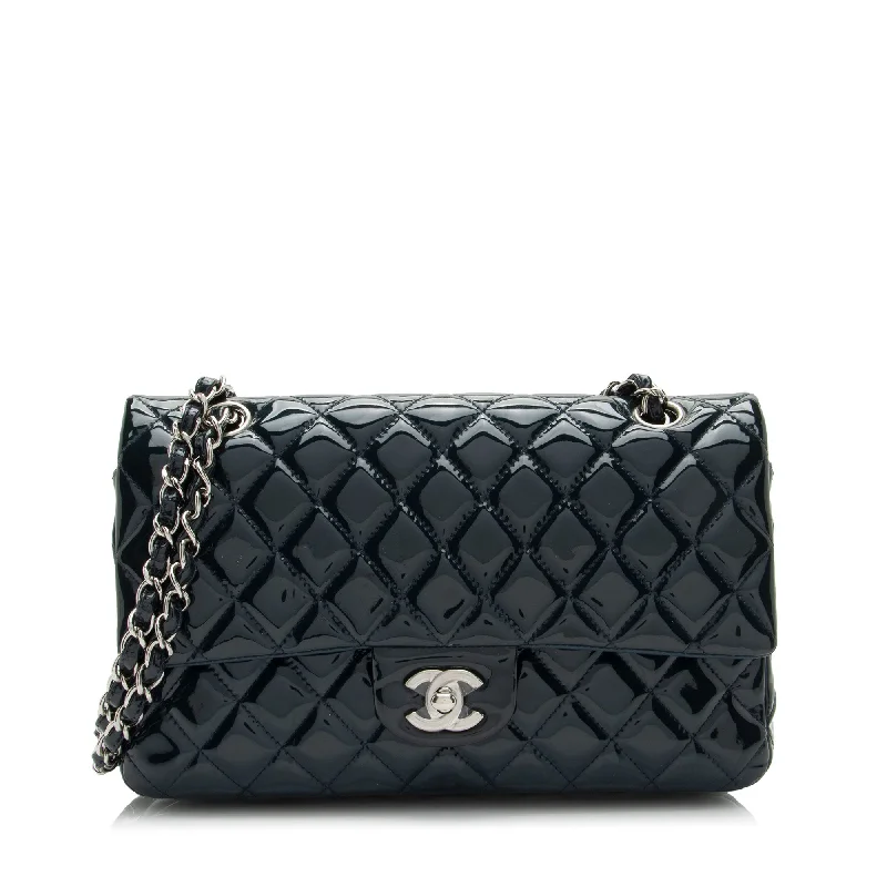 Chanel Patent Leather Classic Medium Double Flap Bag (SHF-lLuqxa)