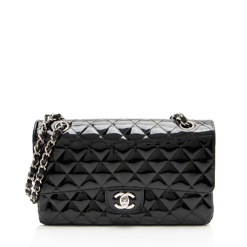 Chanel Patent Leather Classic Medium Double Flap Bag (SHF-XaMpG8)